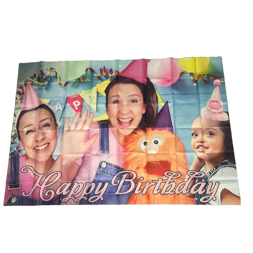 Miss Rachel Happy Birthday Party Backdrop Banner 5x3ft Polyester NWOT